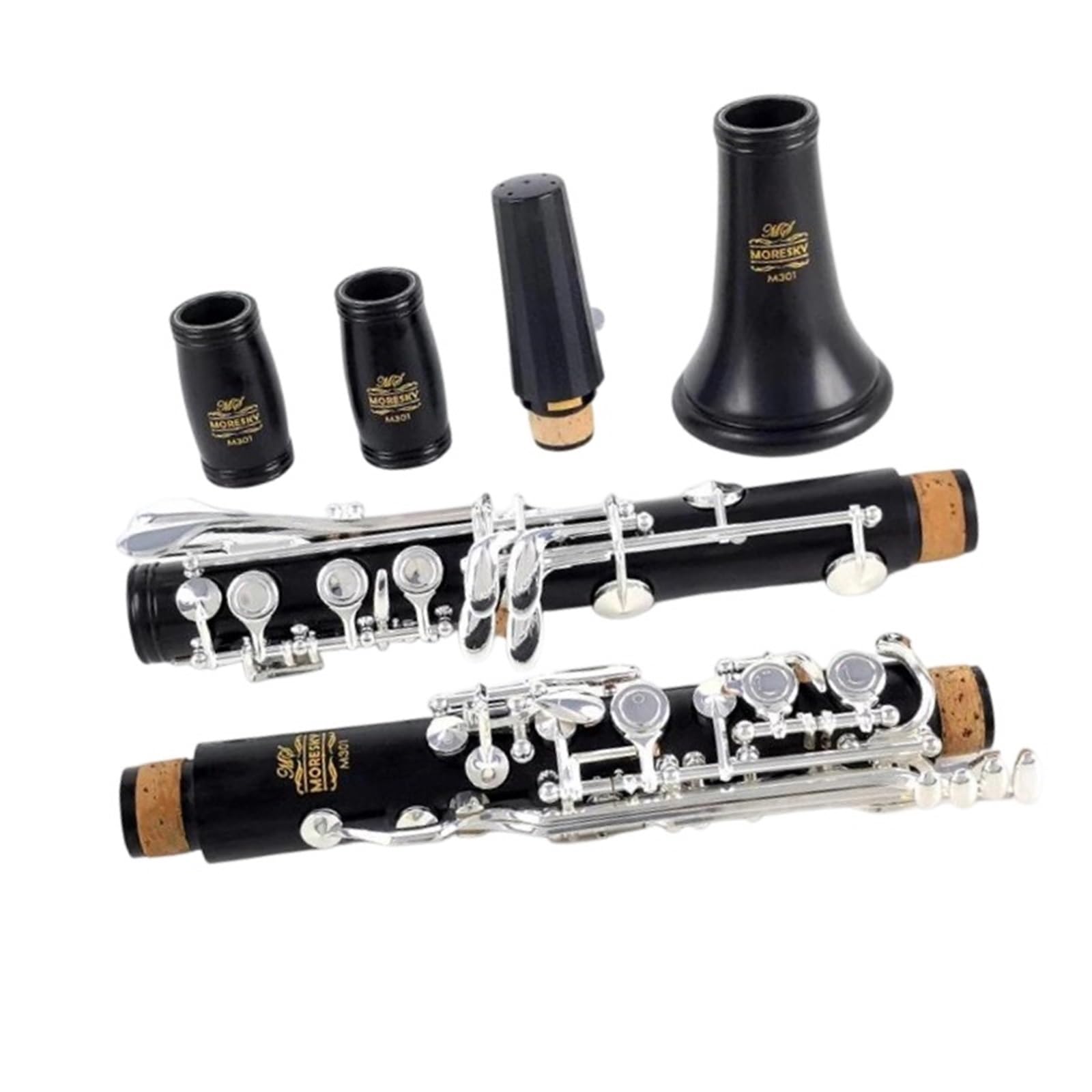 Clarinete Principiantes Clarinete Si Bemol 17 Teclas | Cuerpo de resina ABS.