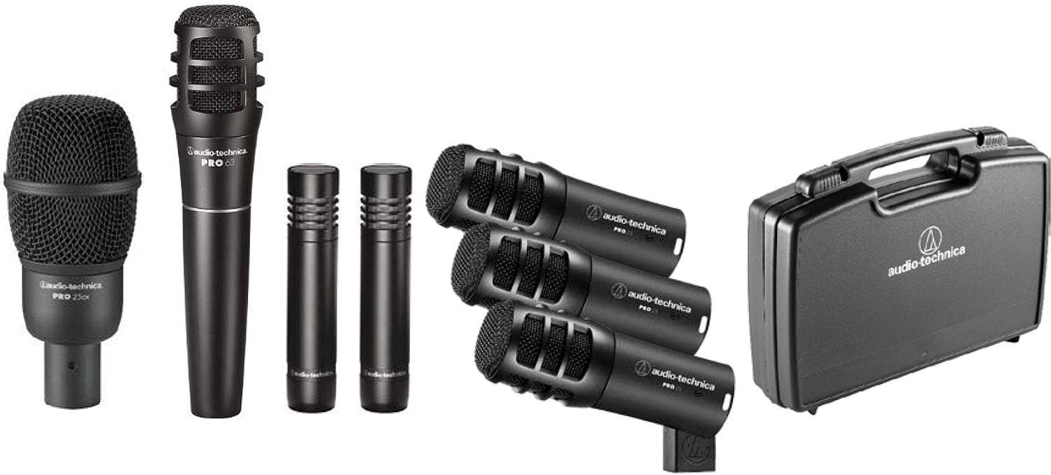 Tесh Dеаlѕ 🔥 Audio Technica Pro 7 Piece Drum Microphone Pack + 7X Free XLR Mic Cable 20' + Cable Strap + Cleaning Cloth