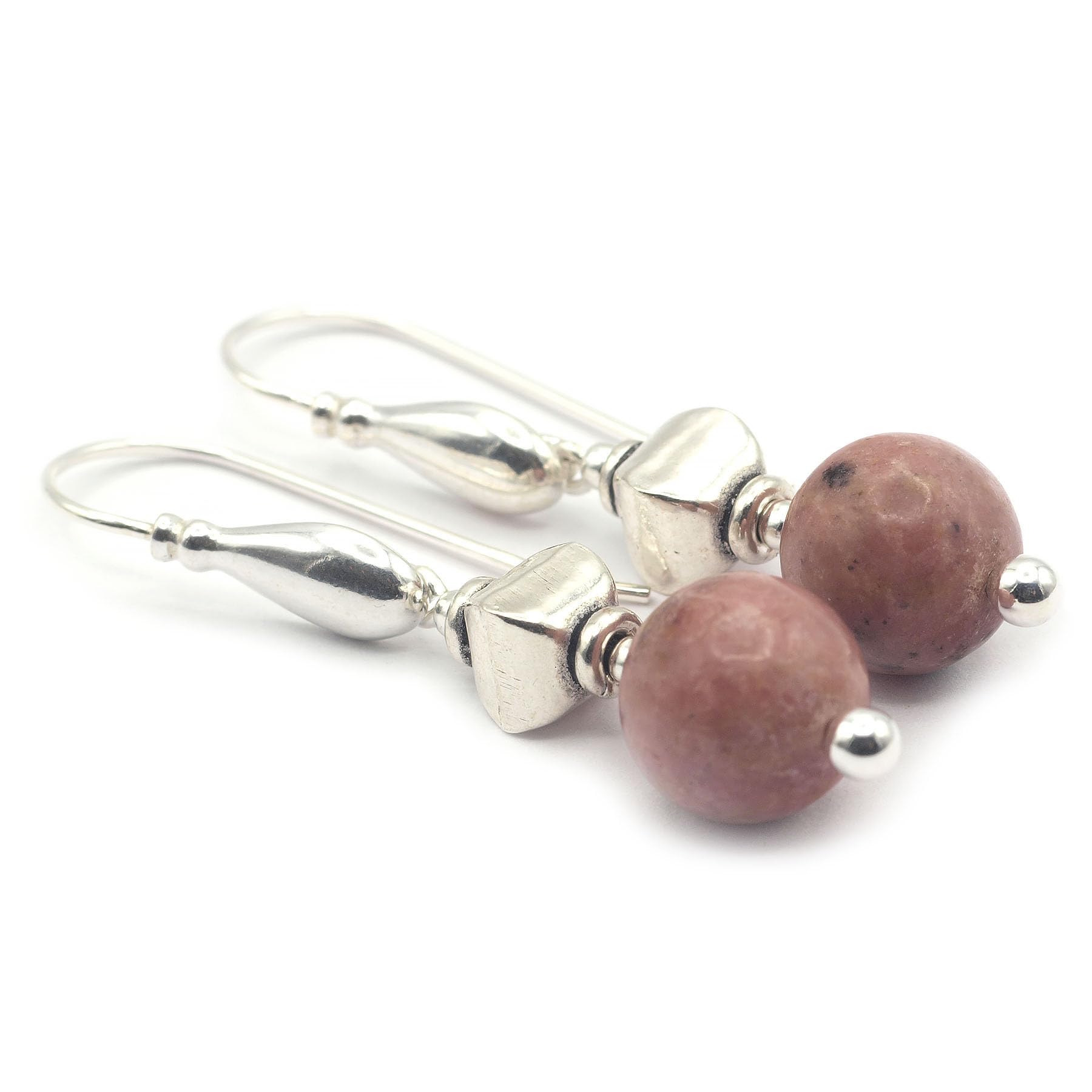Pendientes Rodonita y Plata 925
