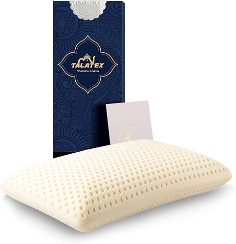 Talatex Talalay - Almohada de látex 100% natural de alta calidad, ayuda a aliviar la presión, sin productos químicos de espuma viscoelástica,