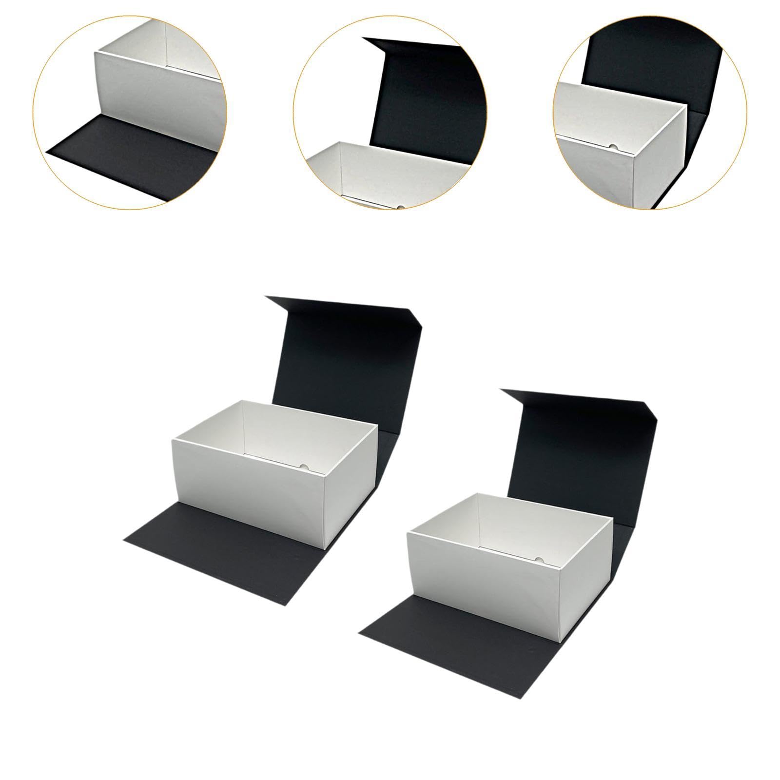 2X Geschenkbox mit Deckel, Faltbarer Hut-Organizer für Baseballkappen zum, Schwarz-Weiss