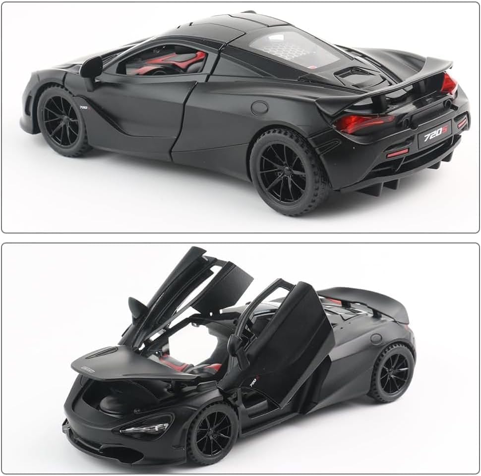Image of 1:24 Mclaren 720 Diecast Metal Pull Back Car with 6 Openable Doors with Sound and Light Toy Decoration car Best Gift Toys for Kids 【Colors as Per Stock】