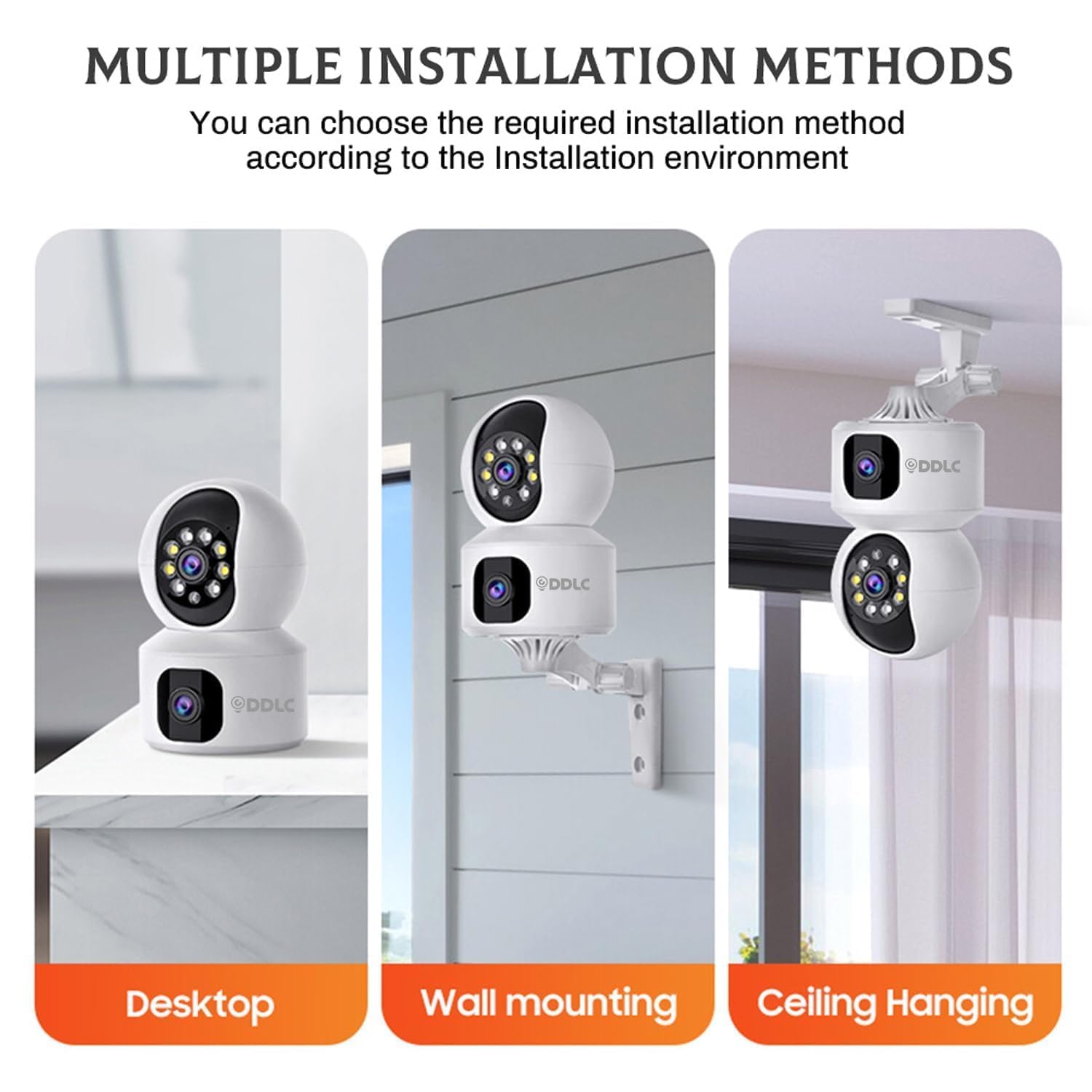DDLC 5MP Indoor WiFi Smart CCTV Camera for Home | Full HD | Color Night Vision | Two Way Audio | Wireless Home Security Camera with Mobile App V380 Pro (CV Dual Lens) — Amazon image 6