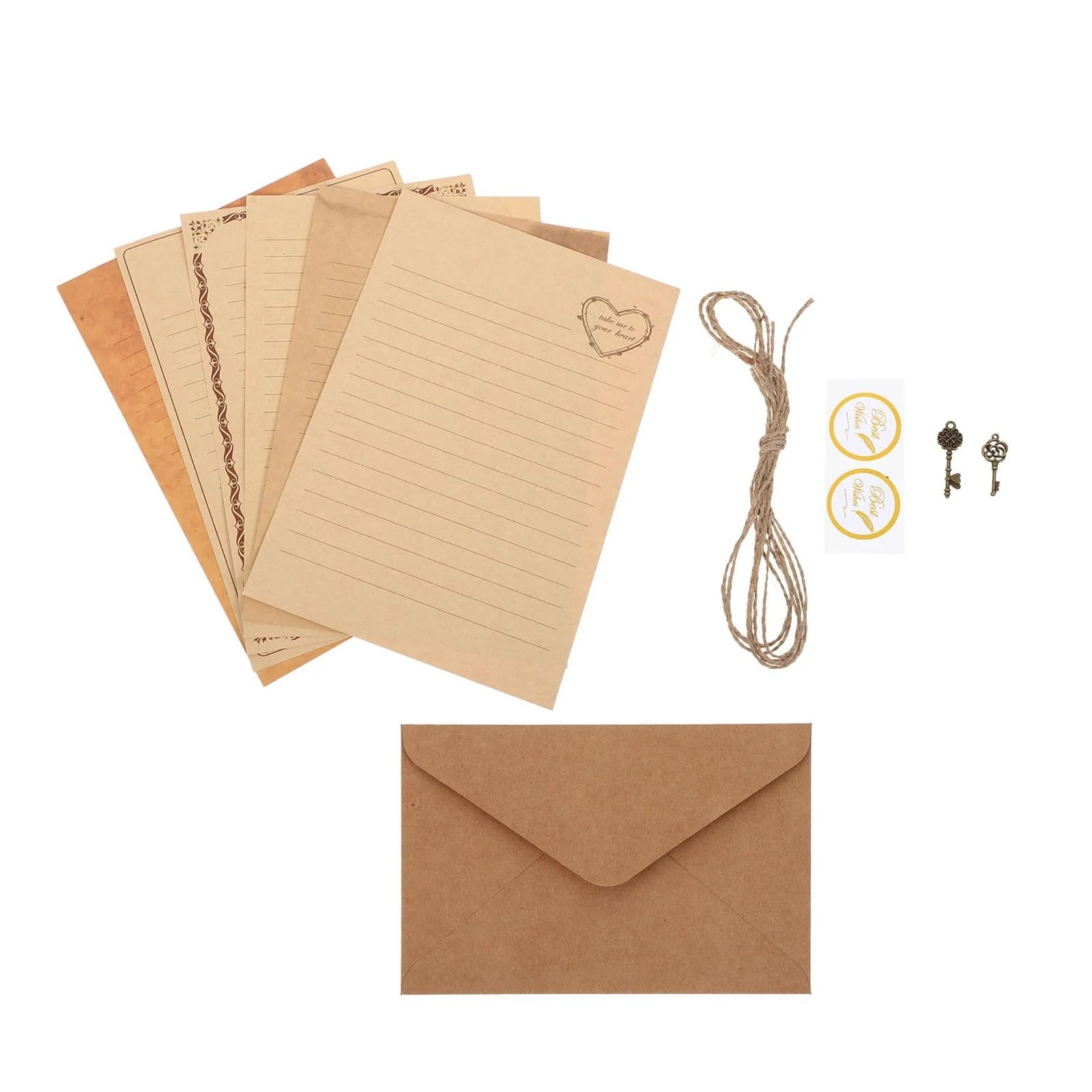 Carta Da Lettere Elegante 12 set di carta da lettera vintage | Buste Cancelleria nostalgica Lettere Fogli di carta da lettere Modelli multipli Inviti for feste