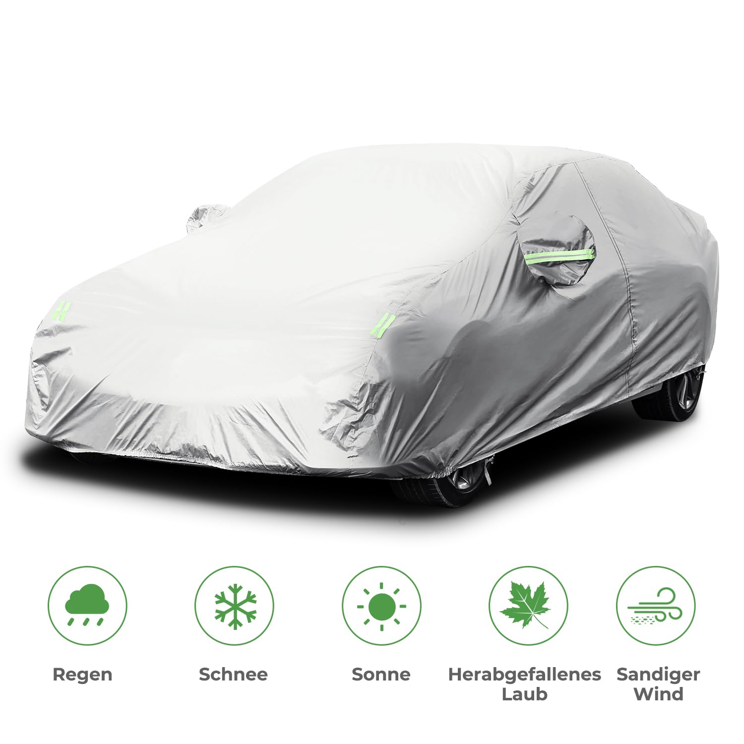 LOETAD Funda de Coche Exterior Cubierta de Coche Impermeable Antipolvo y Rasguño Universal 470x180x150cm