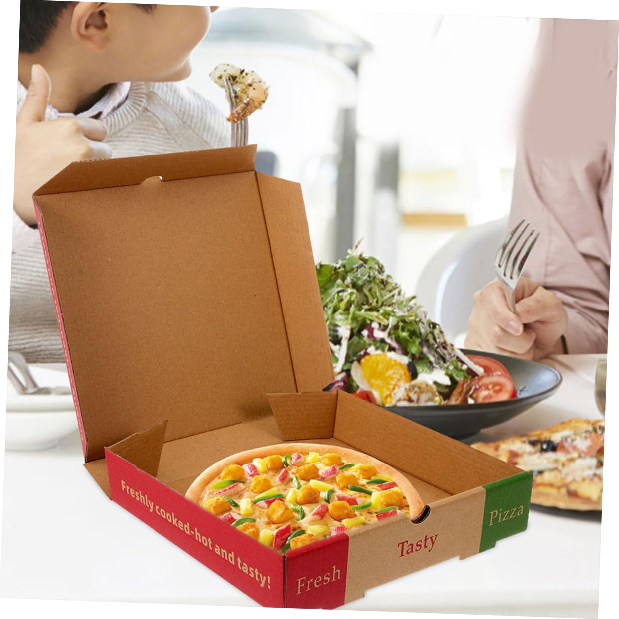 Hemobllo Cajas de Pizza de Cartón Corrugado Ideales para Almacenamiento y Envío de 7 Pulgadas 20 Papel Seguro para Alimentos para Fiestas y Takeout
