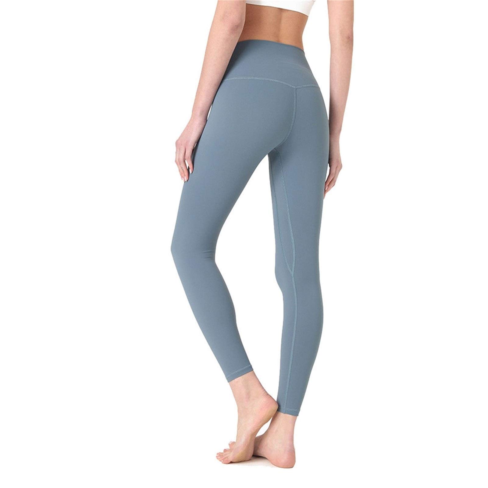 fitness legginsy damskie, Damskie Nagie uczucie Wysokiej talii Legginsy Legginsy Butt Lift Power Flex Slim Jogi Spodnie Aktywne Rajstopy Tummy Control Non See przez rozciągliwe sportowe legginsy do jo