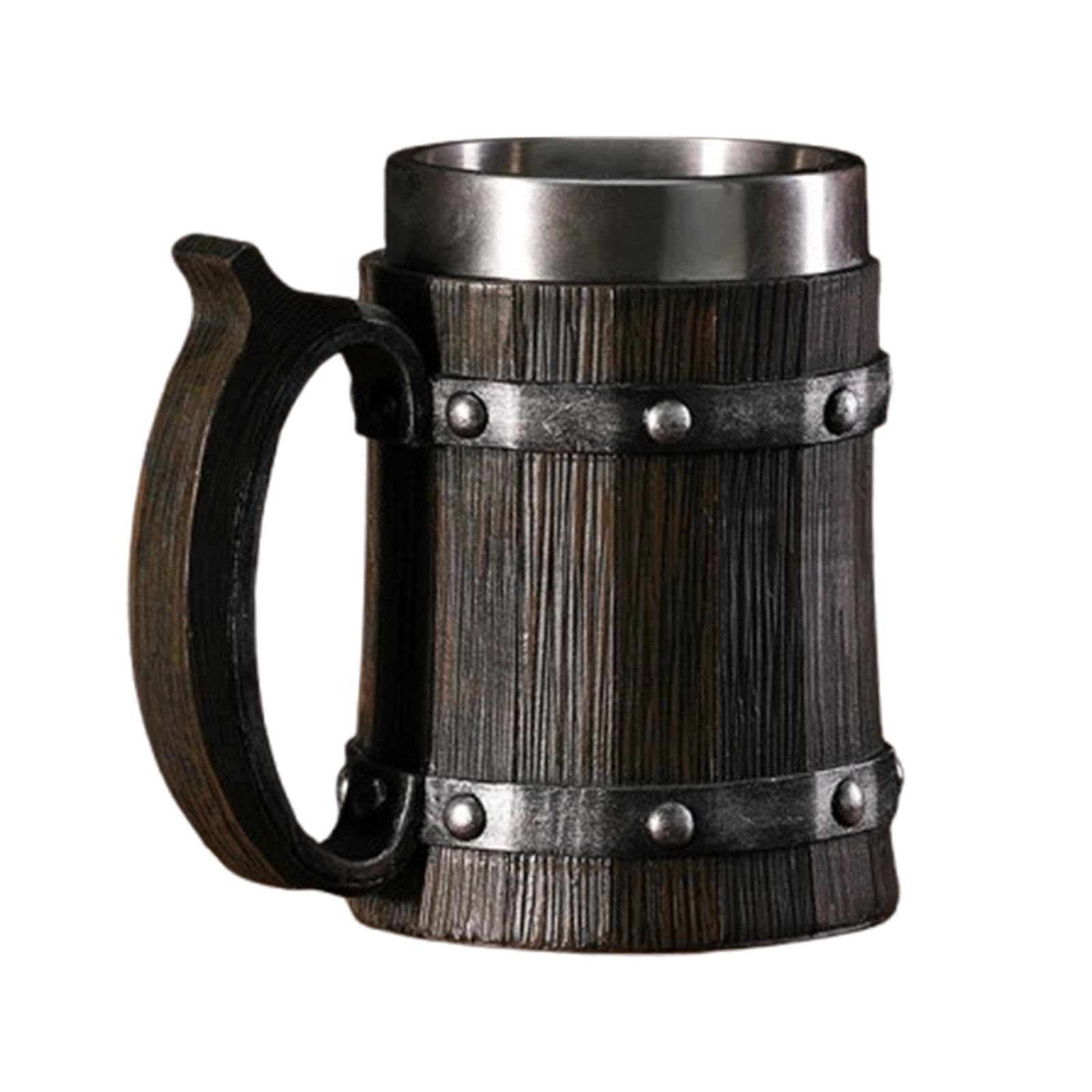 Jarra de cerveza de madera que mantiene el frío evita roturas taza de té vintage de barril