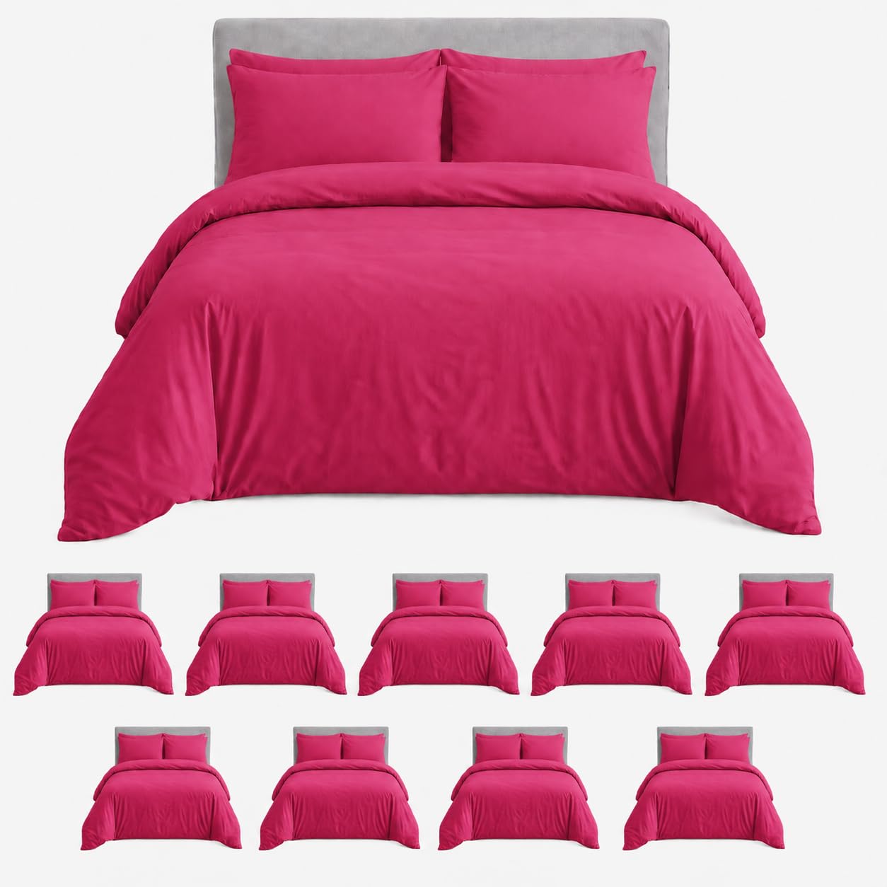 MOONLIGHT20015 Double Duvet Set Pack of 10 - Pink Premium Bedding Sets