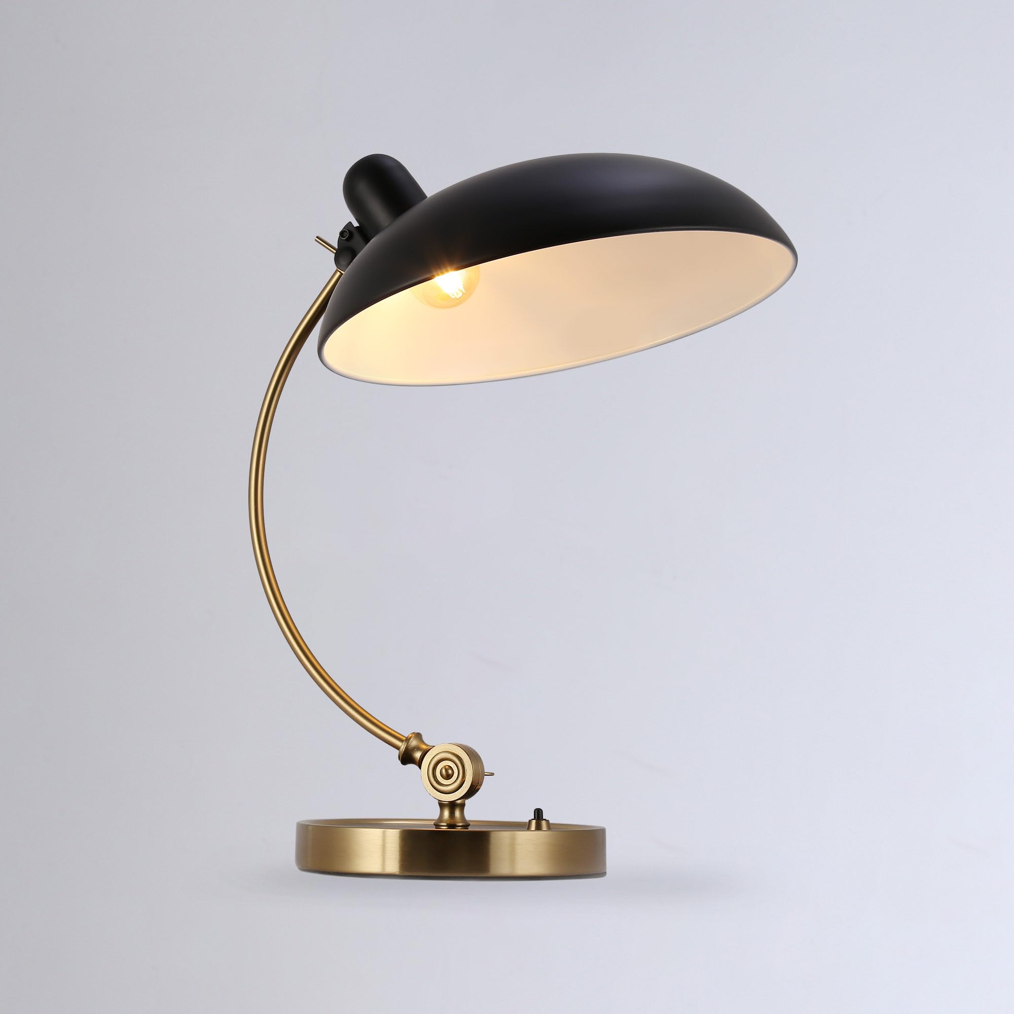 Lampada da tavolo " Ulia " – Design in stile Bauhaus | Lampada da scrivania con paralume orientabile, attacco E27. Lampada vintage retrò per comodino, scrivania, soggiorno