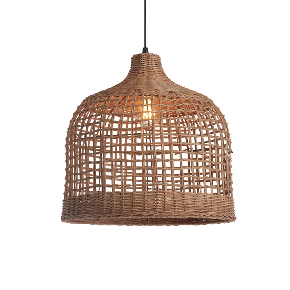 CHUNGYANG Indoor Hand‑Woven Rattan Pendant Light Wicker Hanging Lamp Fixture