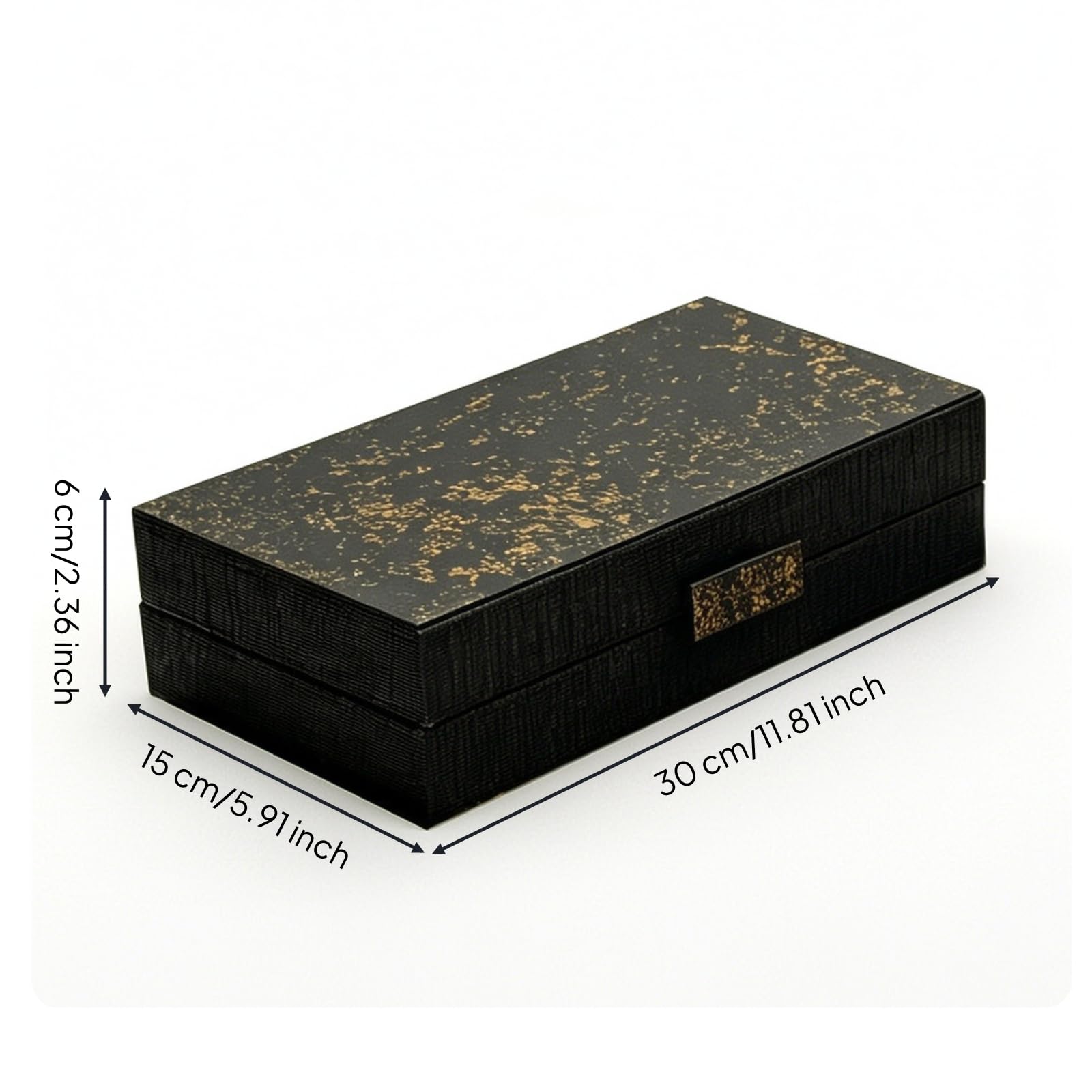 Caja Madera con Tapa Compacto Organizador Mesa Multiusos Joyero para Escritorio, Serie Dorada - Madera Tibetana · Caja De Almacenamiento Octogonal Alta