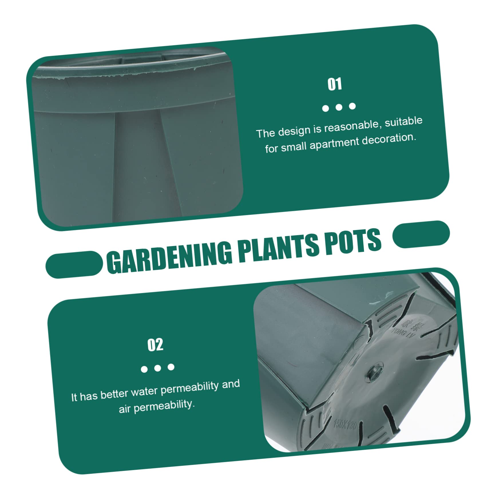 BESTonZON 5pezzi Vaso per Piante in Plastica Rotondo Controllo delle Radici per Balcone Uso Domestico Giardino Cortile Parco Regalo per Appassionati di Giardinaggio