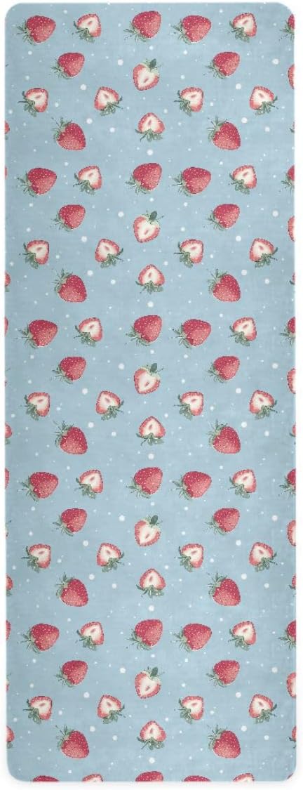 ALAZA Cute Strawberry Pattern Yoga Mat Non Slip Fitness Exercise Mat, Workout Mat for Yoga, Pilates and Floor Exercises