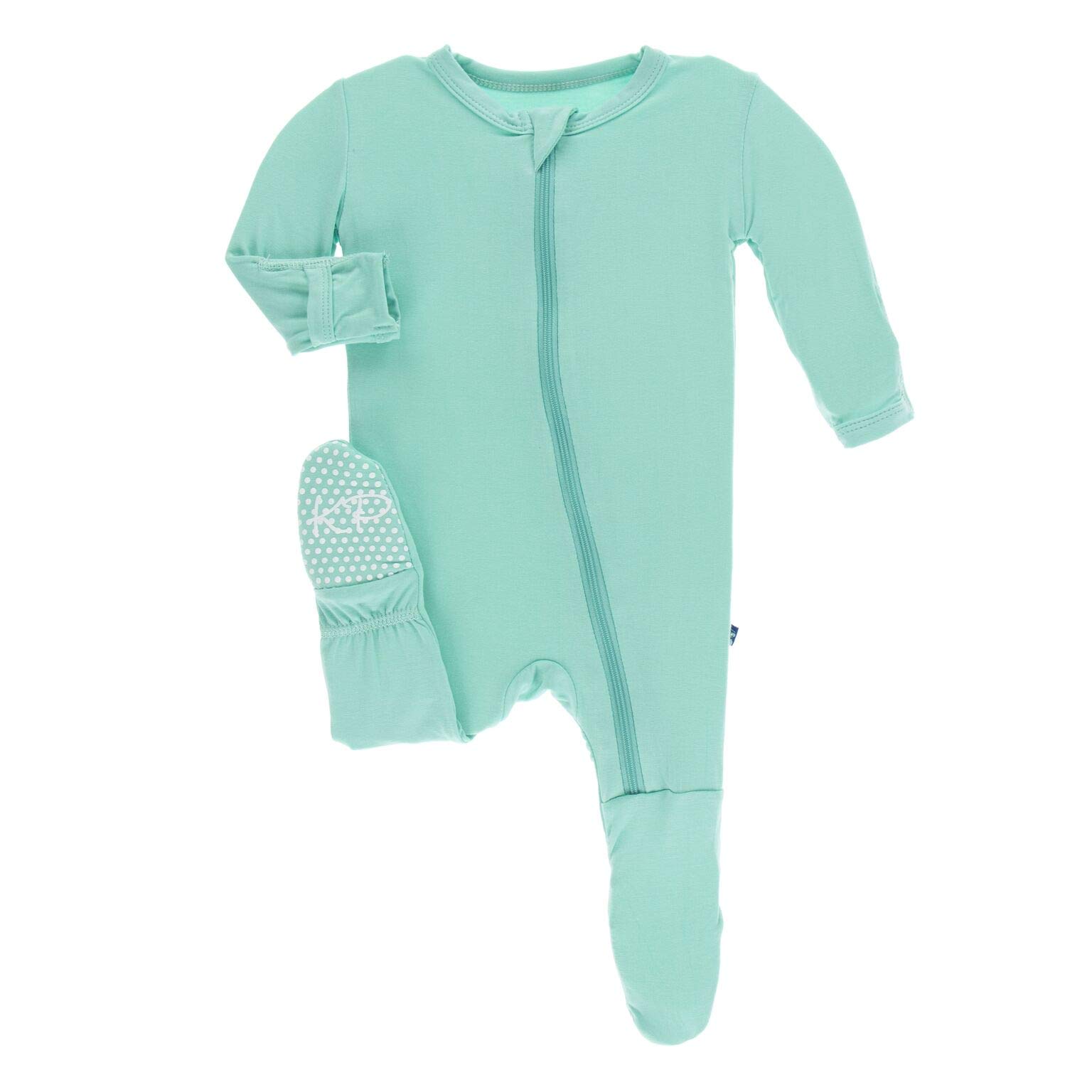 KicKee Pants Solid Footie with Zipper (Glass - 18-24 Months)