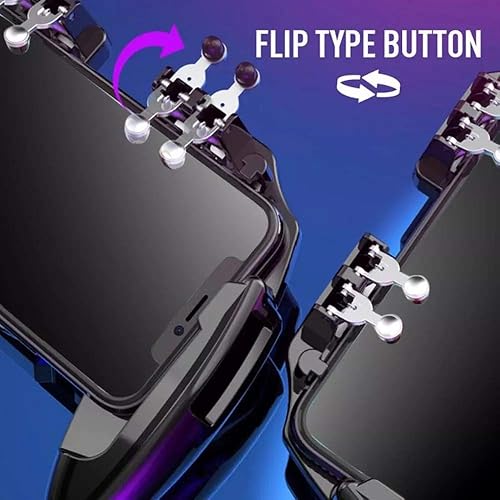 Miniatura 5 de BBSJ - Controlador de juego para teléfono celular, joystick móvil de seis dedos, ventilador de refrigeración Gamepad accesorios de juego de disparos