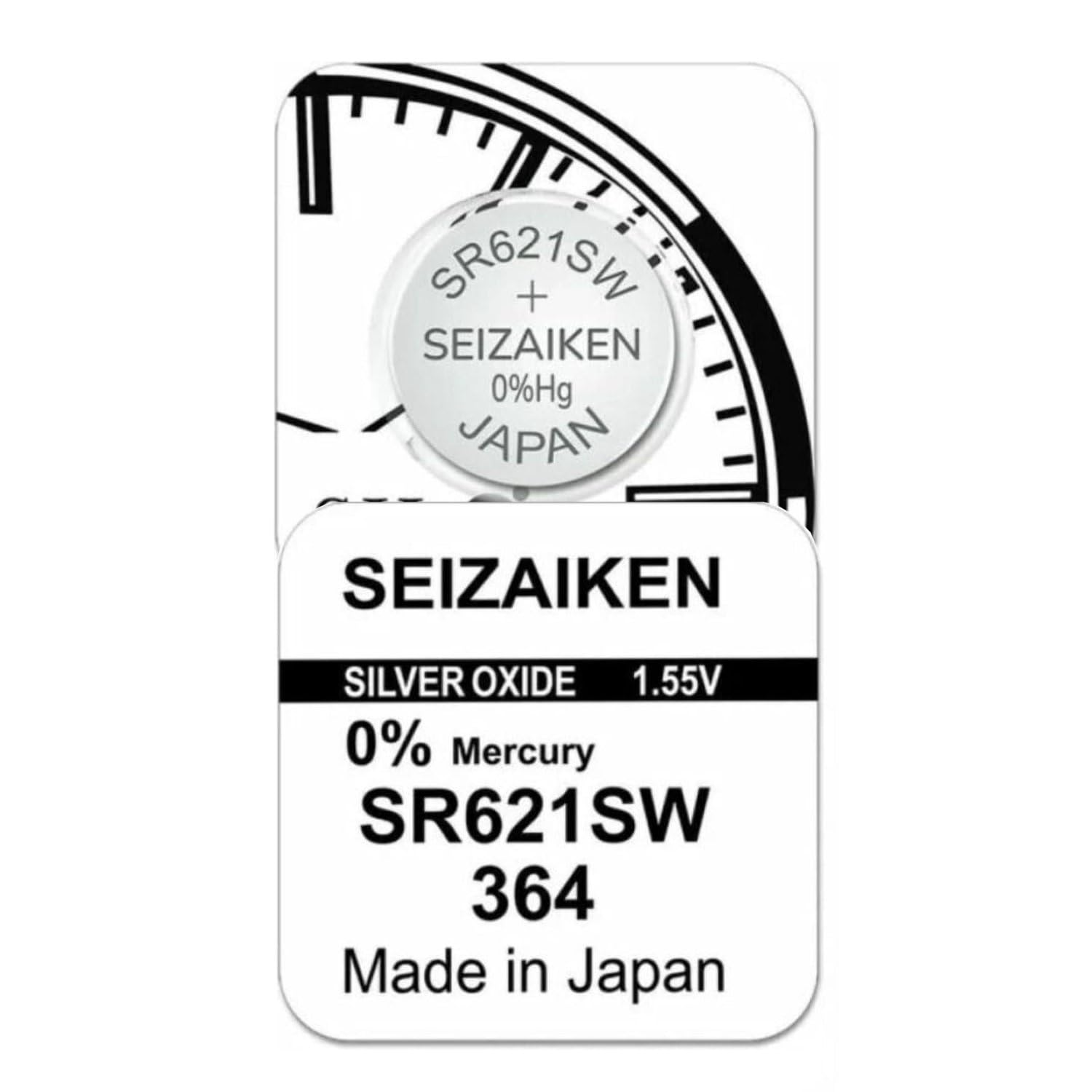 Piles Montre SR621SW (364) - Lot De 2, Compatible Seiko, Made In Japan