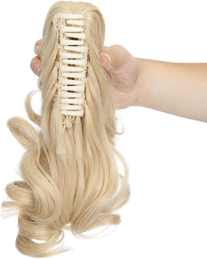 S-noilite clip in ponytail extension claw on hair extensions Synthetic Pony Tail hairpieces for women 12" & 110g Curly - Image 3