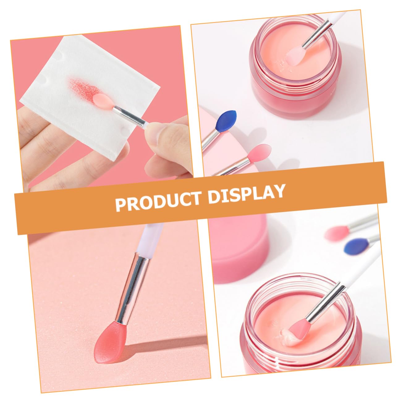 CANIGHT Silicone Lip Makeup Brush 24pcs Lip Mask Brush Tool Lip Gloss Applicator for Women Compact Makeup Lip Set