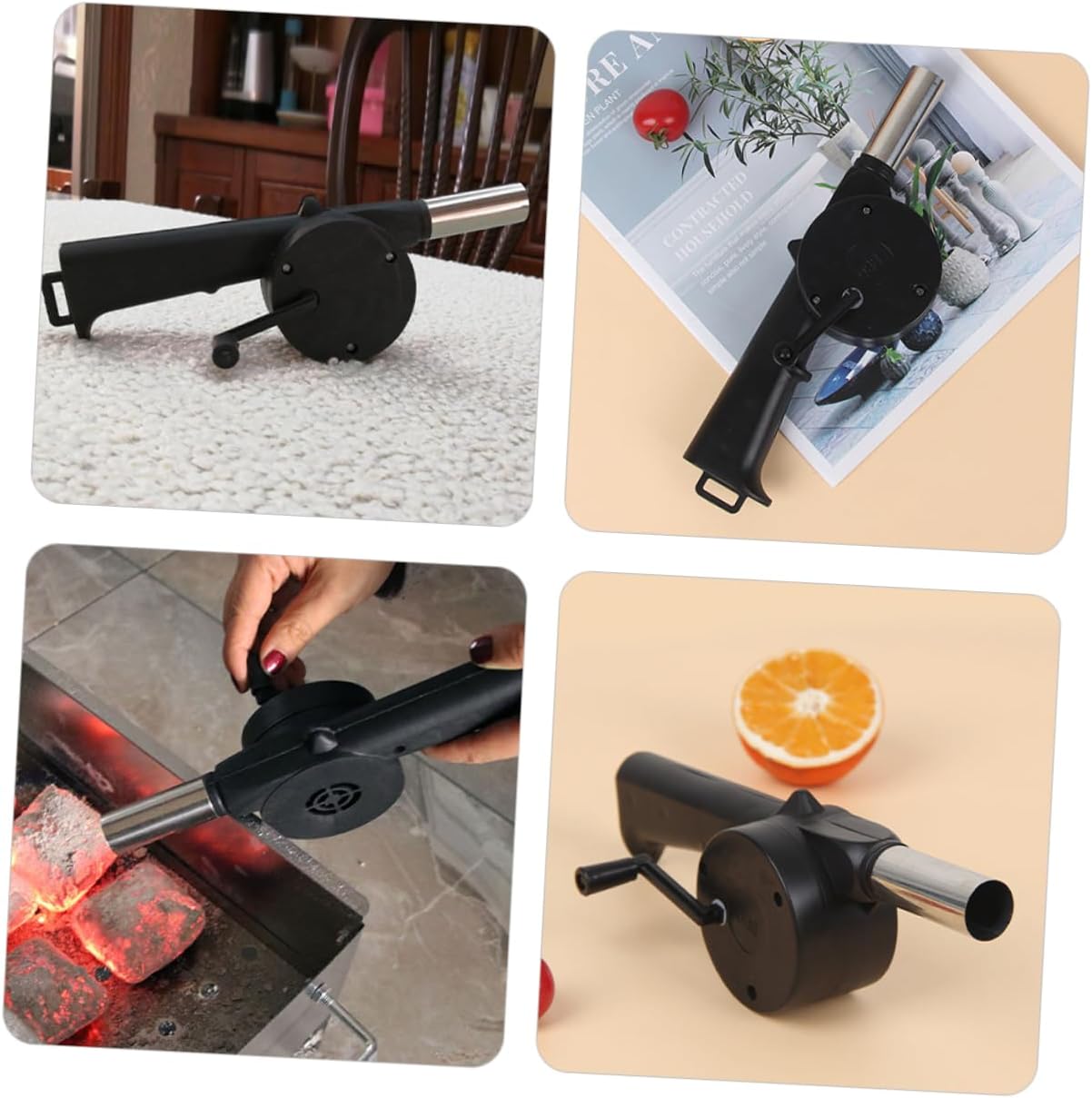 Levemolo 3pcs Handheld Fire Blower for Bbq Charcoal, Portable Metal Tool