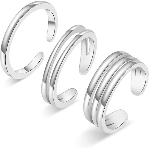 Toe Rings for Women,Silver Plated Stylish Adjustable Toe Band Rings, Summer Beach Foot Jewelry - Perfect for Vacation, Daily Wear
