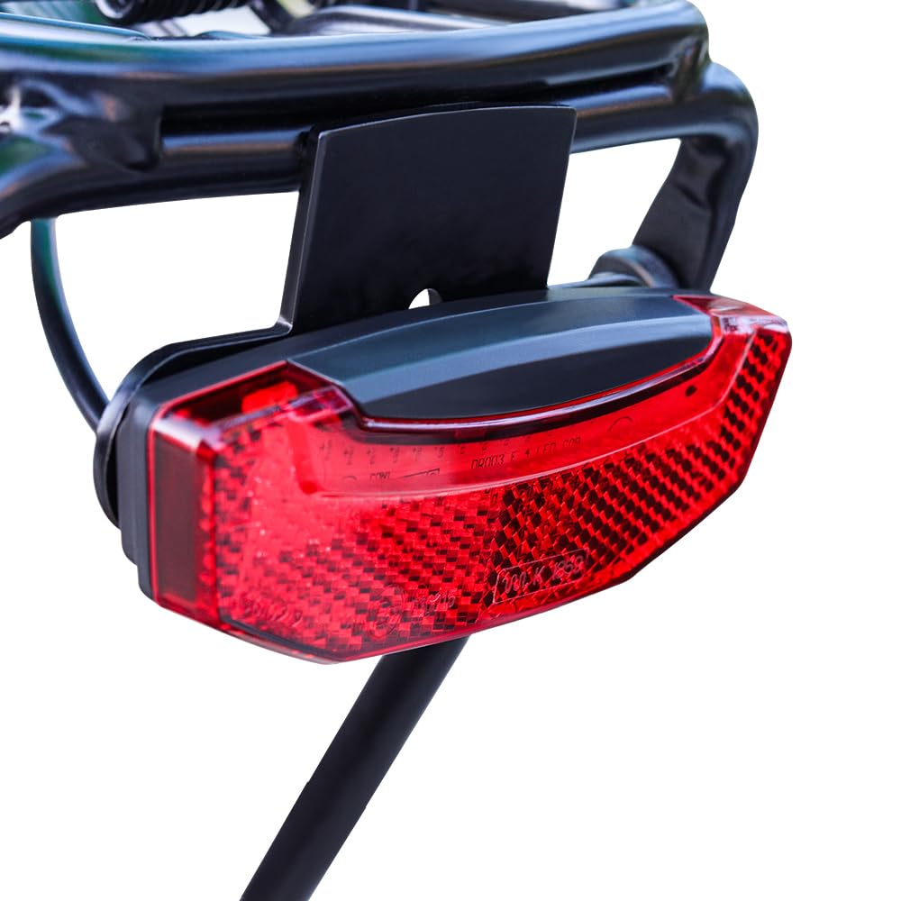 Luce Posteriore per Bici Elettrica 12V 24V 36V 48V Luce Posteriore per Bicicletta Elettrica E-Scooter Night Safety COB LED Warning Rear Lamp Red Rack Light