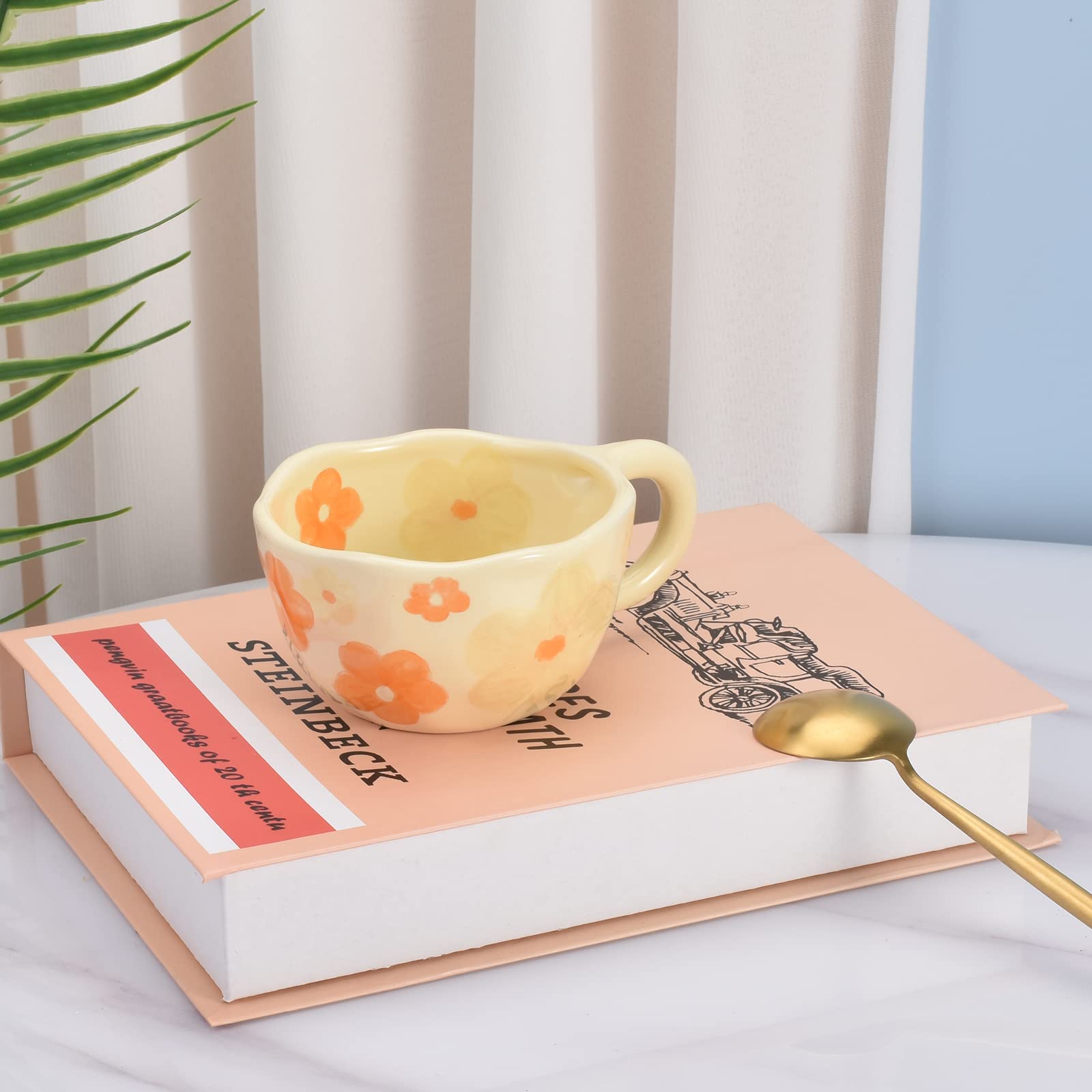 Koythin Ceramic Coffee Mug, Creative Flower Cup for Office and Home Dishwasher and Microwave Safe - Image 4