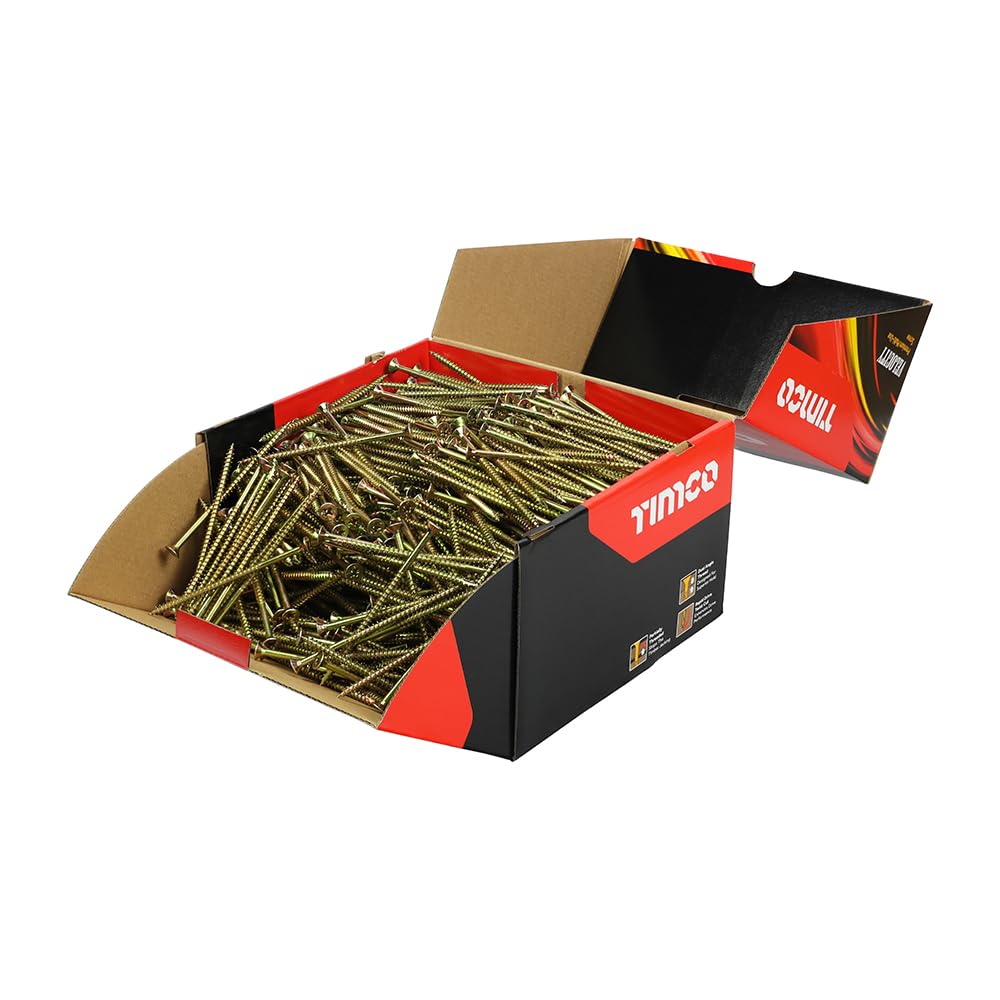 Timco Velocity Premium Multi-Use Countersunk Gold Woodscrews,All Sizes, 1000Pcs 5056110874487
