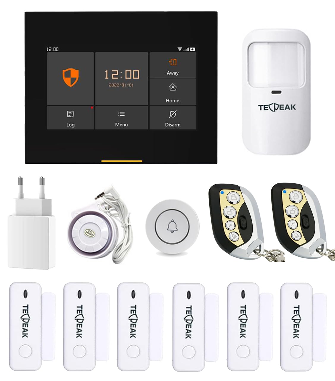 TECPEAK Sistema de alarma para el hogar inalámbrico, kit de alarma WiFi/GSM con sirena de seguridad que proporciona un modo altamente eficaz para proteger su hogar y oficina