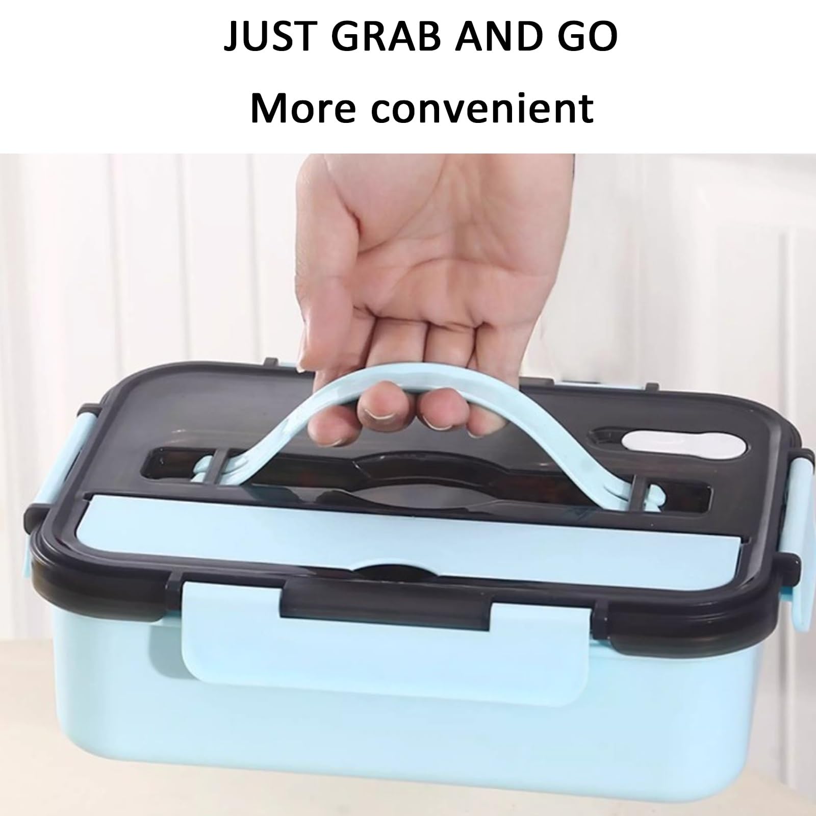 MRKU Fiambrera isotérmica de Acero Inoxidable con Tapa, Recipiente Separado para Sopa, Cuatro o Cinco Compartimentos, portátil, a Prueba de Fugas, Ideal para el Trabajo y los Viajes.