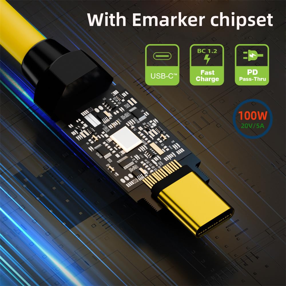 Xiwai USB4 Coiled Cable - Stretchable Type-C Charging Cord With 20Gbps Data & 100W Power