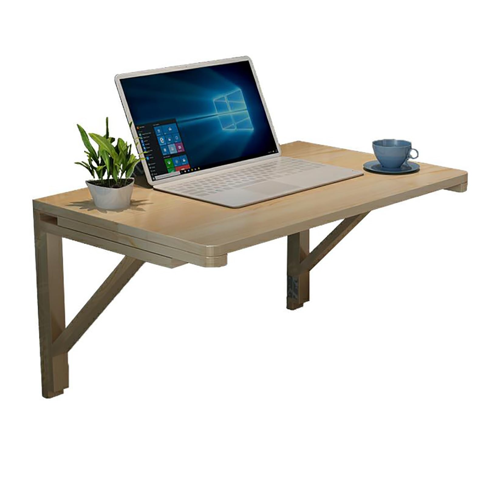 Table pliante murale 70x50 cm en bois massif pour bureau compact