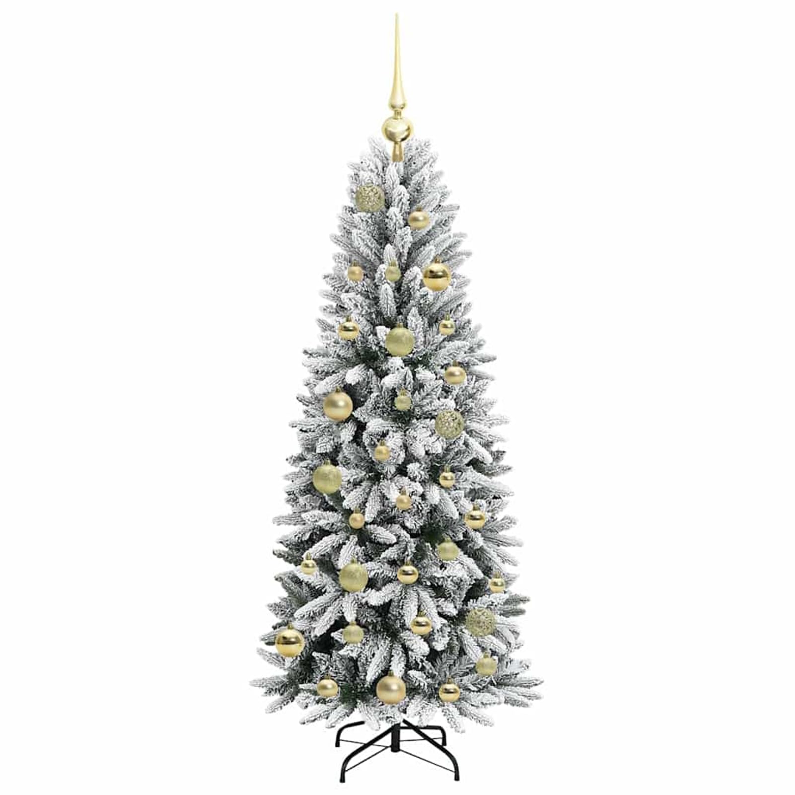 Gecheer Albero di Natale artificiale bianco, design funzionale con luci LED, 53 x 53 x 120 cm, PVC alta qualità, sempreverde, per decorazioni festive e atmosfera accogliente