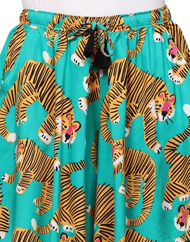 Image of B STORIES Women's Ultra-Soft Printed 100% Viscose Culotte Shorts | Soft Casual High Waist Lounge Shorts | Girls Ladies Stylish Quirky Casual Summer Beach Bottoms (S-XXL)