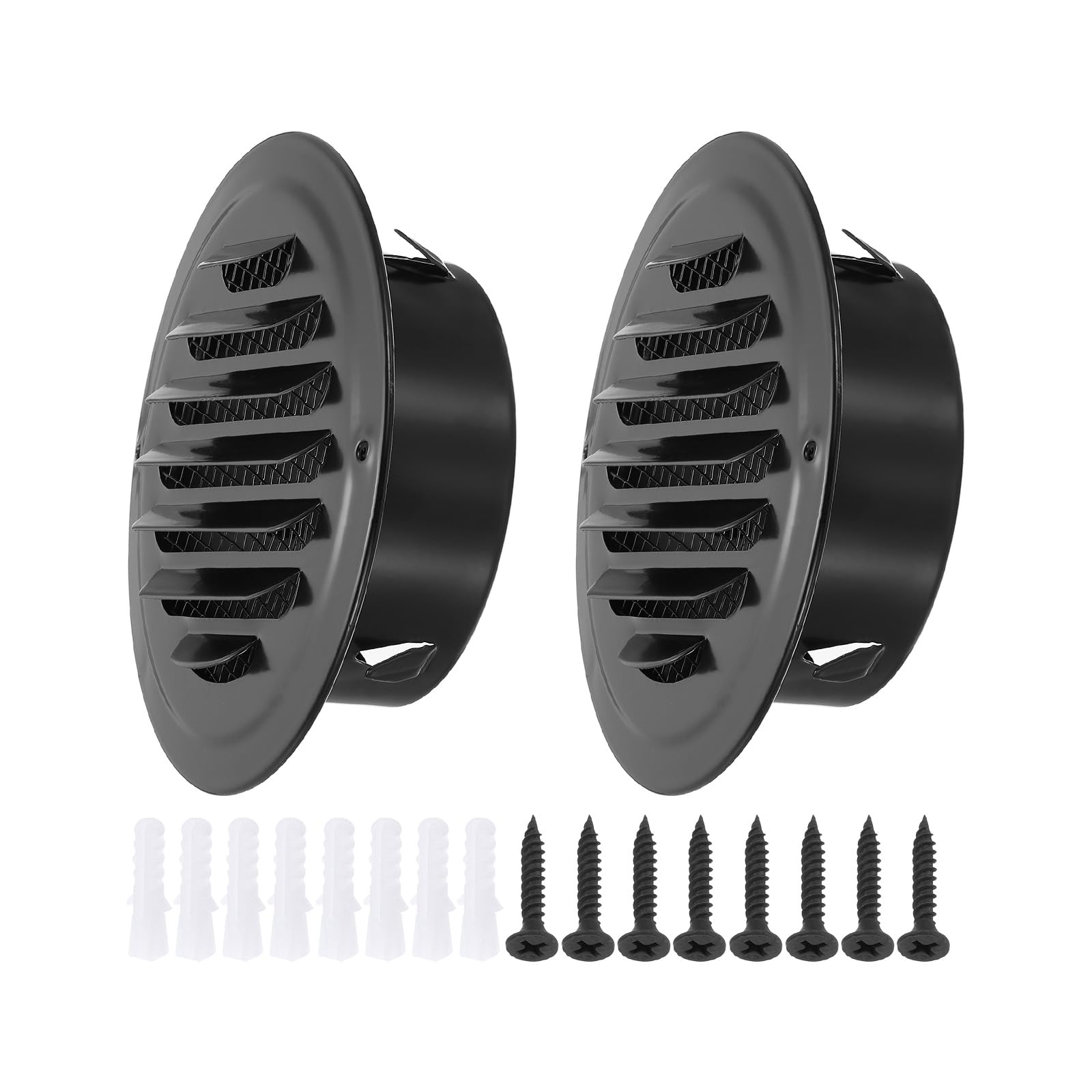 Bouche de ventilation noire 4 pouces pour soffite et extraction de cuisine PATIKIL