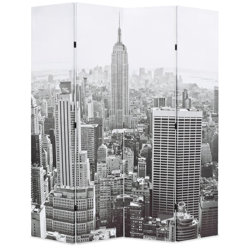 Paravent en bois et toile haute définition de 160x170 cm au design urbain