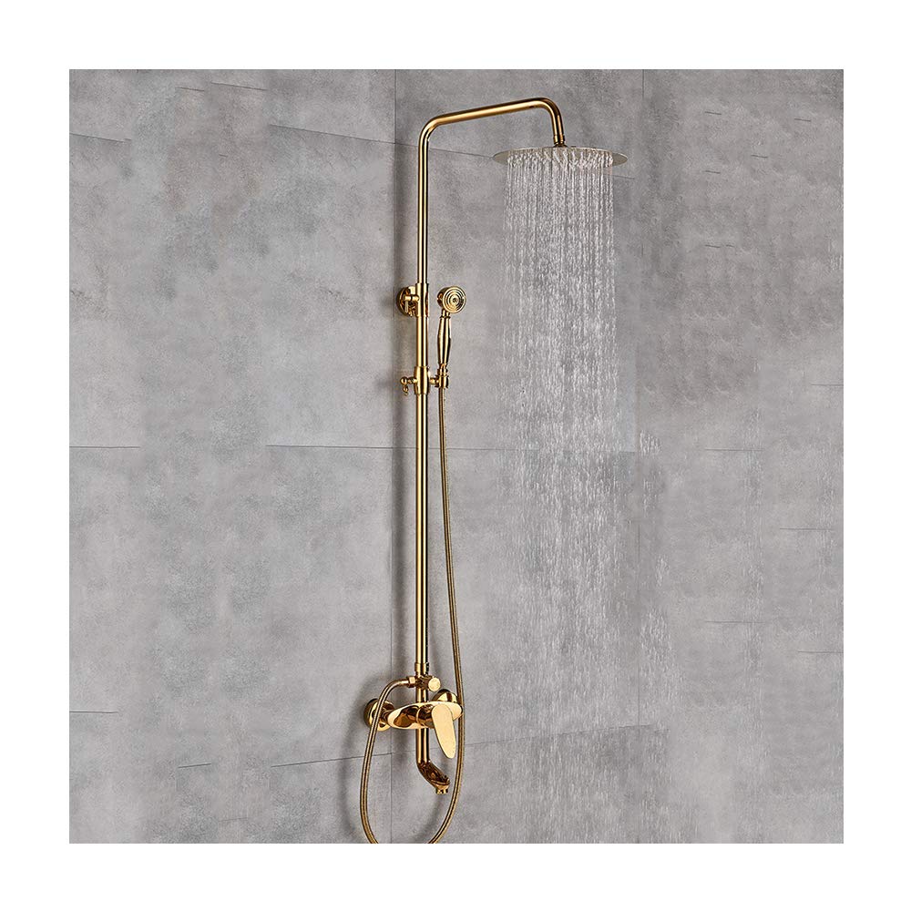 Ensemble de robinetterie de douche de luxe dorée mitigeur monocommande
