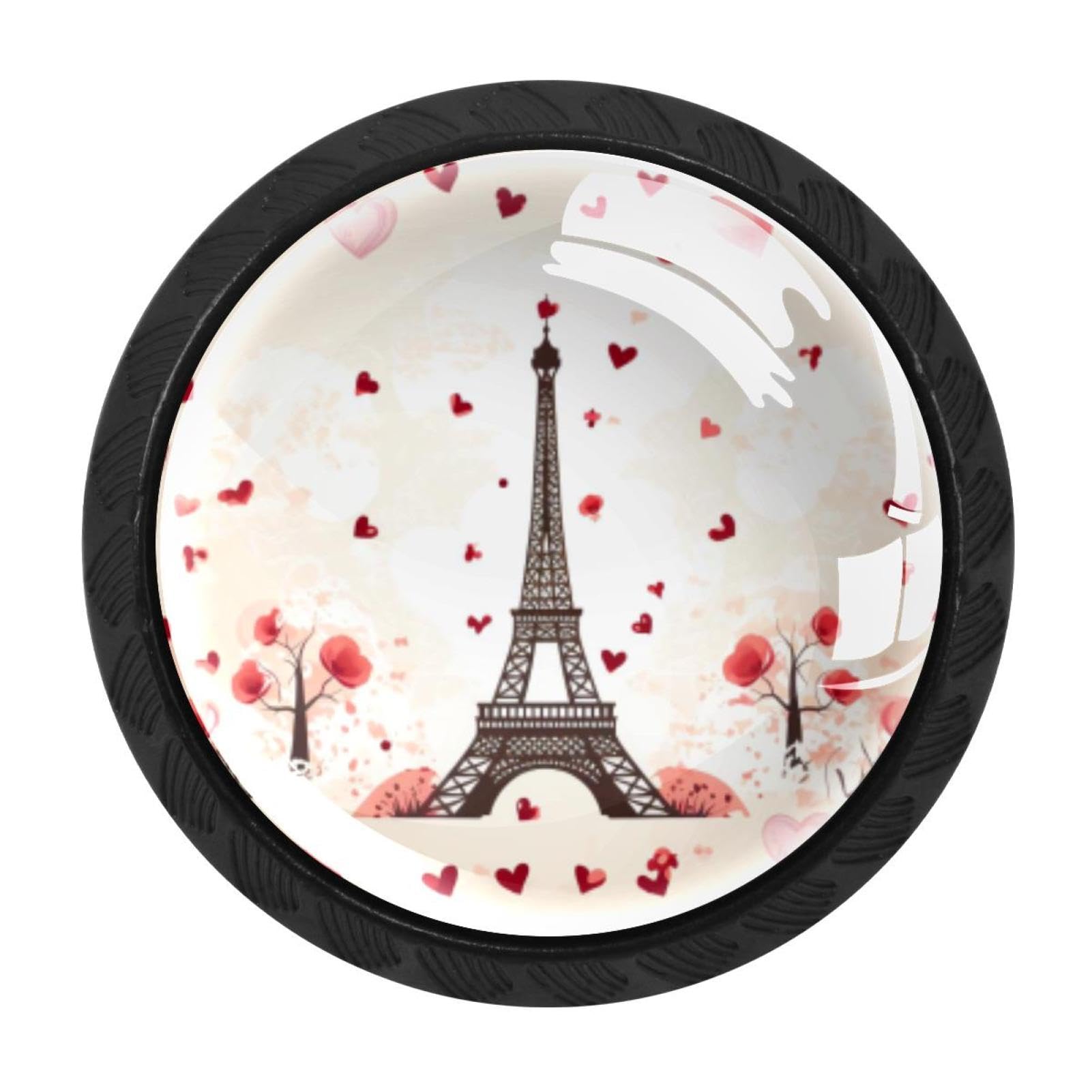 Chenzzzz Multicolored 05 4 Pcs Eiffel Tower Valentine's Day Cabinet Knobs Crystal Drawer Pulls For Kitchen, Bathroom Cabinet, Dresser And Cupboard