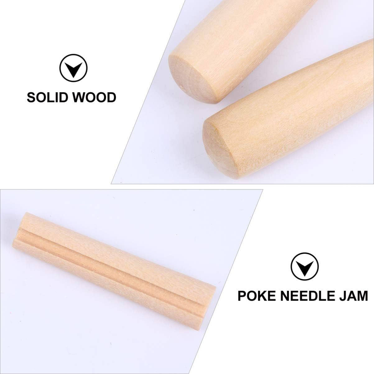 5pcs Poking Felting Pen Wooden Punch Cross Stitch Felting Handles