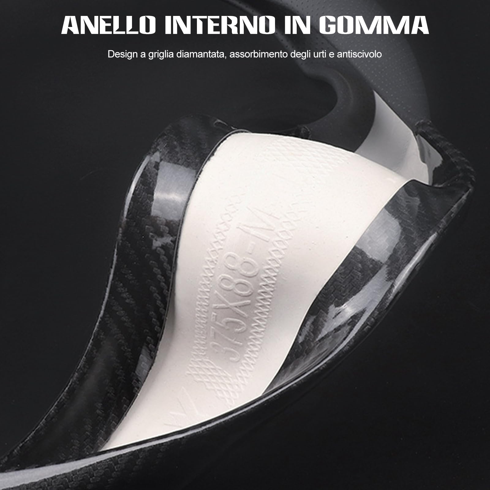 Ergocar Coprivolante per Auto Antiscivolo Sportivo Protezione per Fibra di Carbonio & Pelle PU Universale per Diametro 38 cm (15 ")