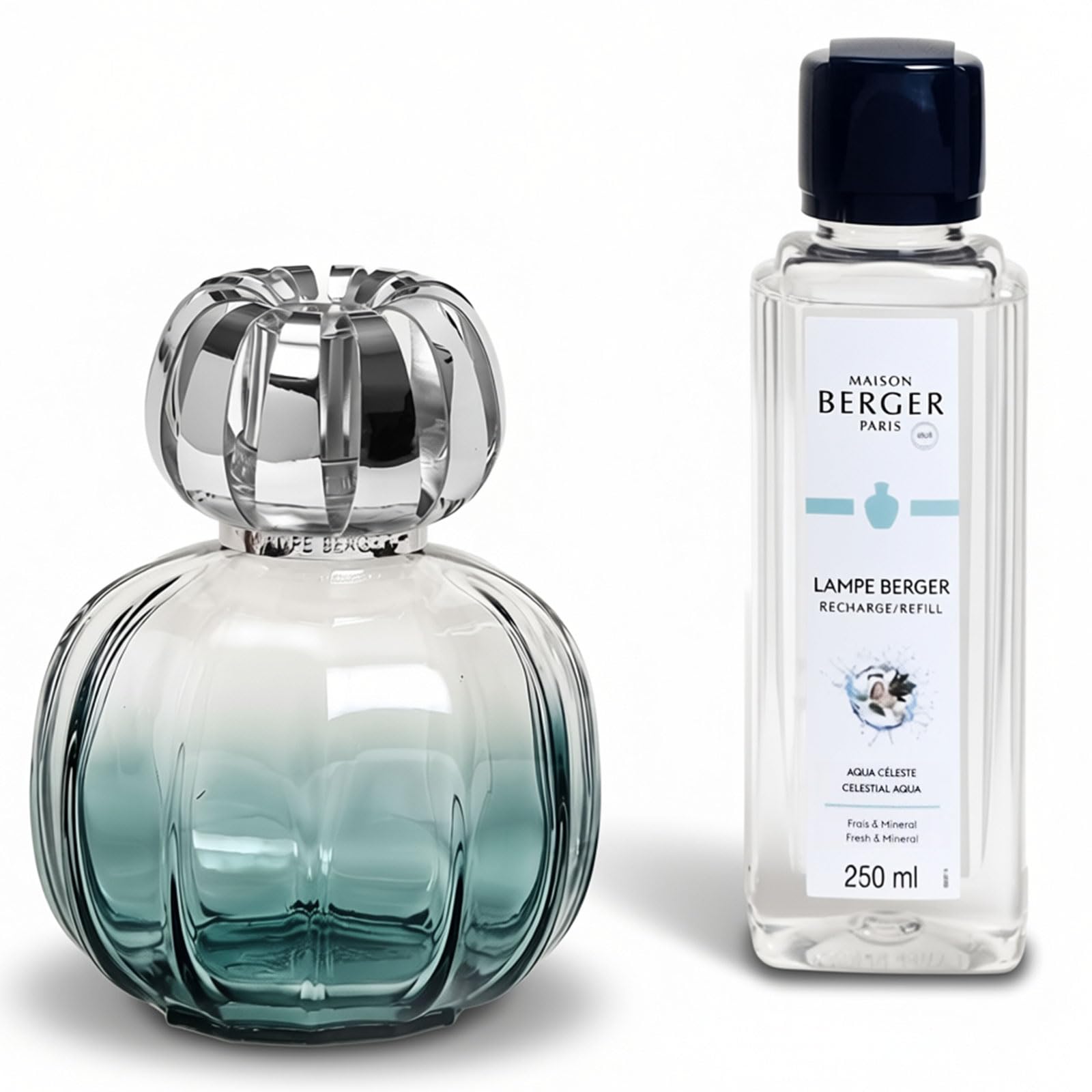 MAISON BERGER - Coffret Lampe Berger Corali avec Recharge Parfum 250ml, Prête à l'emploi - Parfume et Purifie - Diffusion Fine, Homogène et Longue Durée (Vert)