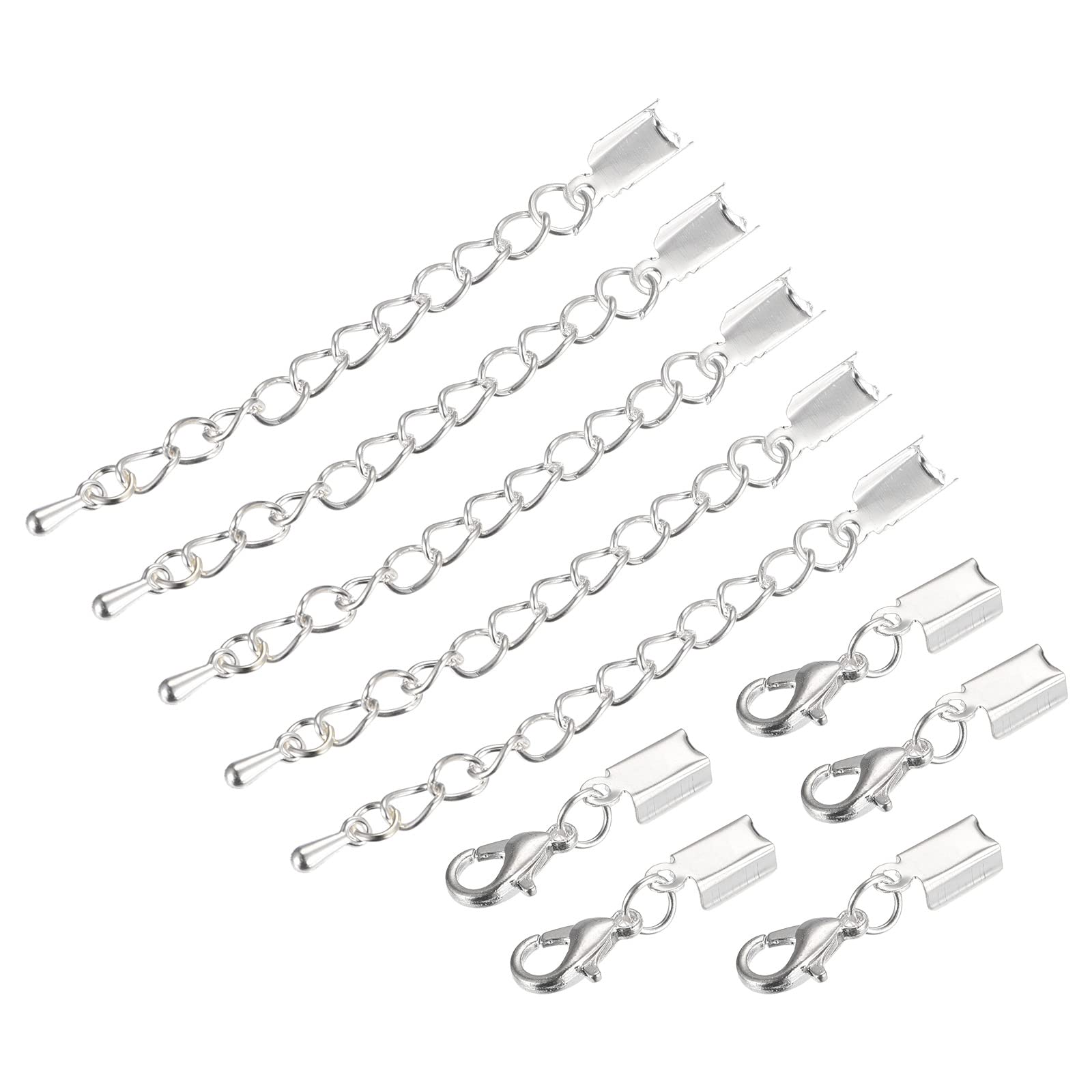 Terminales de 4mm y mosquetones con cadena para manualidades DIY