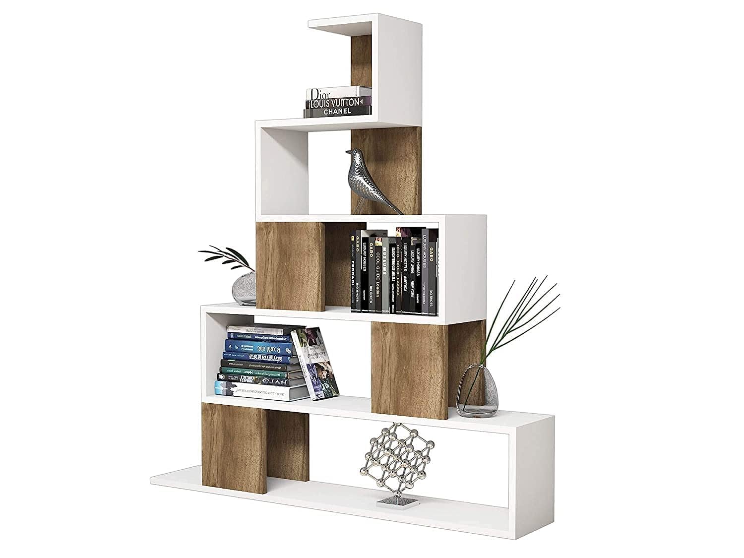 Bravo Book Organizer, Melamine, White Prdk.Bi.18.01_Bianco/Noce