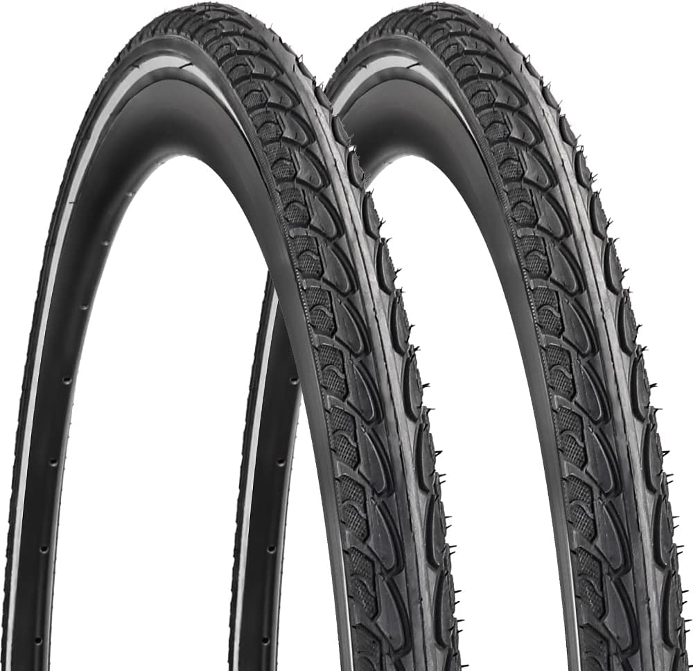 Paquete de 2 Ruedas Cubiertas Antipinchazos Bicicleta Carretera 700 x 35 C con 2 Tubos Interiores Presta, 2 Palancas, Reflectantes, Neumáticos Plegables (2 Neumáticos, 2 Tubos, 2 Palancas)