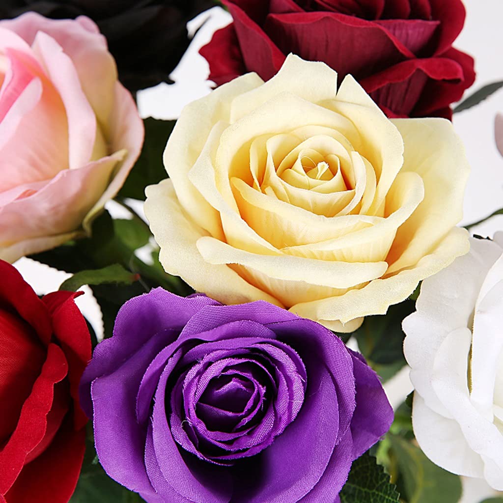 Bouquet di Rose Artificiali in Tessuto di Seta in Stile Europeo, Piccole Rose per Bouquet da Sposa(i)