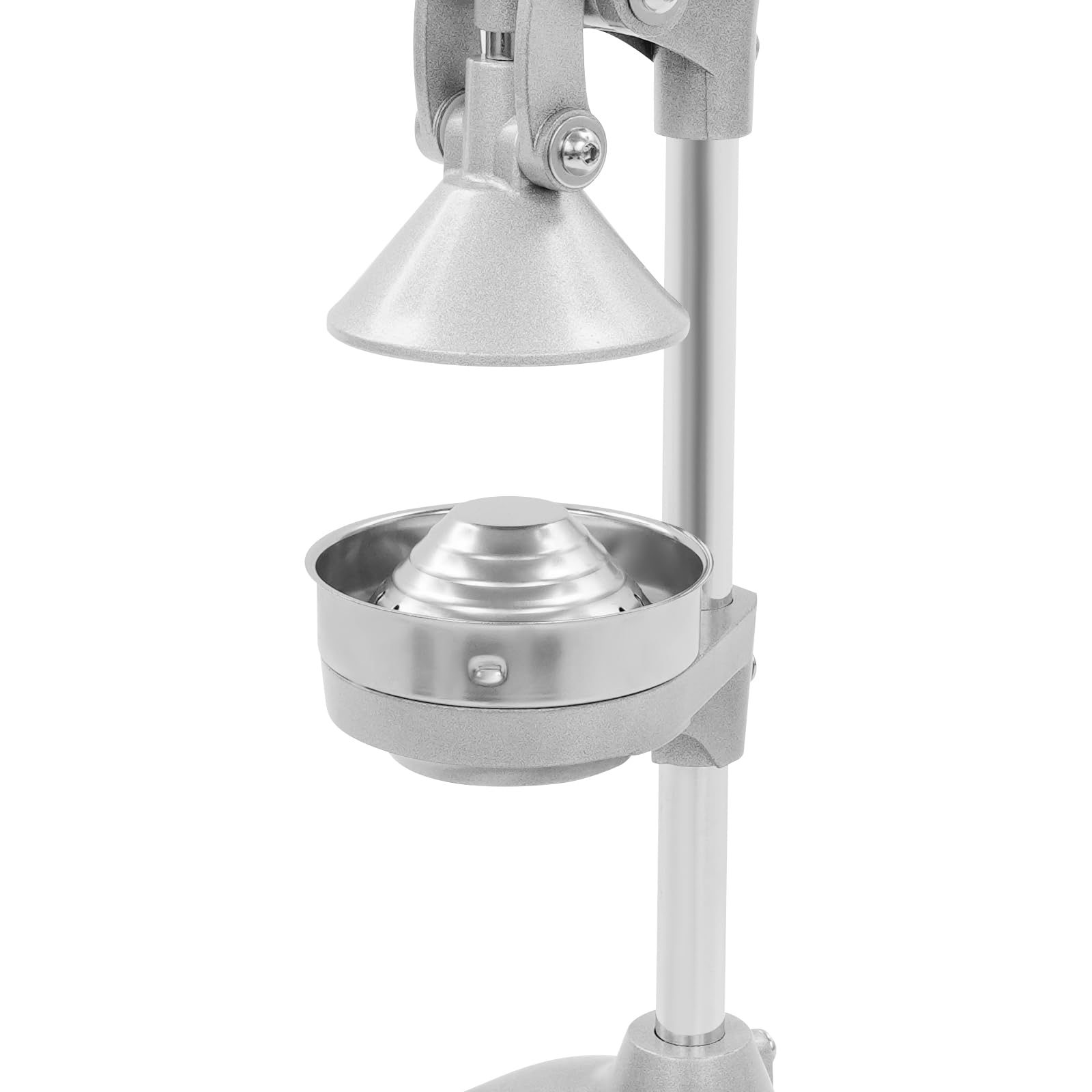 Saftpresse, U-förmige Manueller Entsafter aus Edelstahl, 19 x 25cm Handpressen-Entsafter mit Hebel, Kann in Getränkeladen, Obstläden, Heimküchen, Saftverkäufern (Silber)