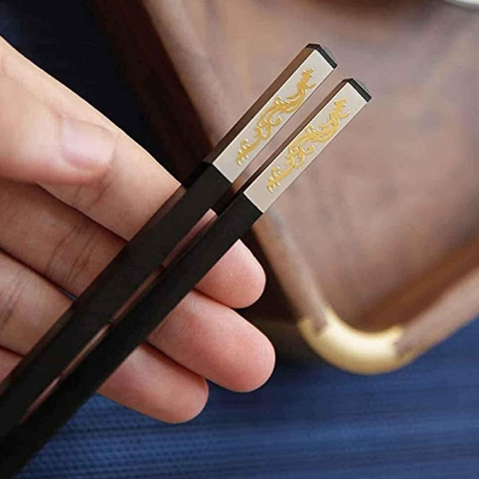 Baguettes réutilisables, lavables au Lave-Vaisselle, Style coréen, Lot de 2 Paires, pour Voyage, Chinoises, coréennes et japonaises