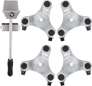 Furniture Transport Set for Heavy Objects Lifter Moving Plate Bea up to 400KG, Color: Silver