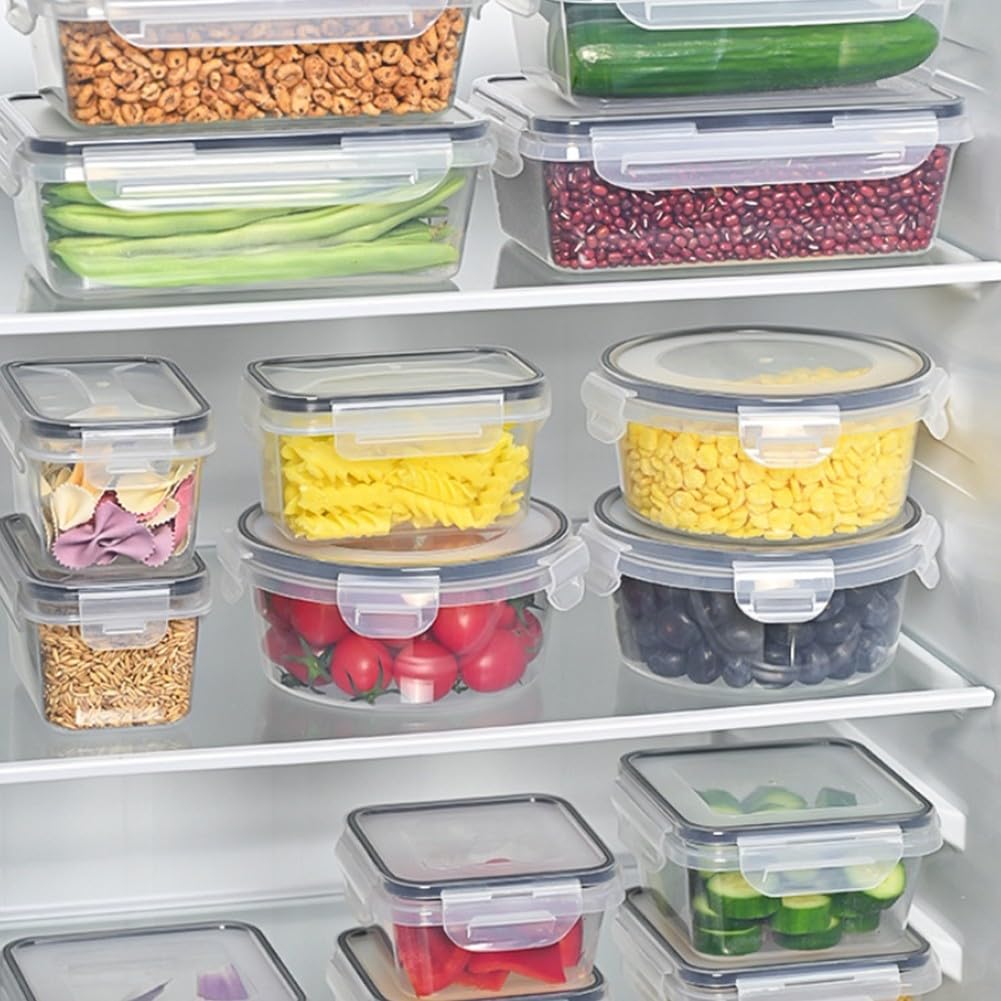 Set di 12 contenitori per alimenti, ermetici, a tenuta stagna, in plastica, per organizzare i pasti, per preparare il pranzo, da 1000 ml a 350 ml