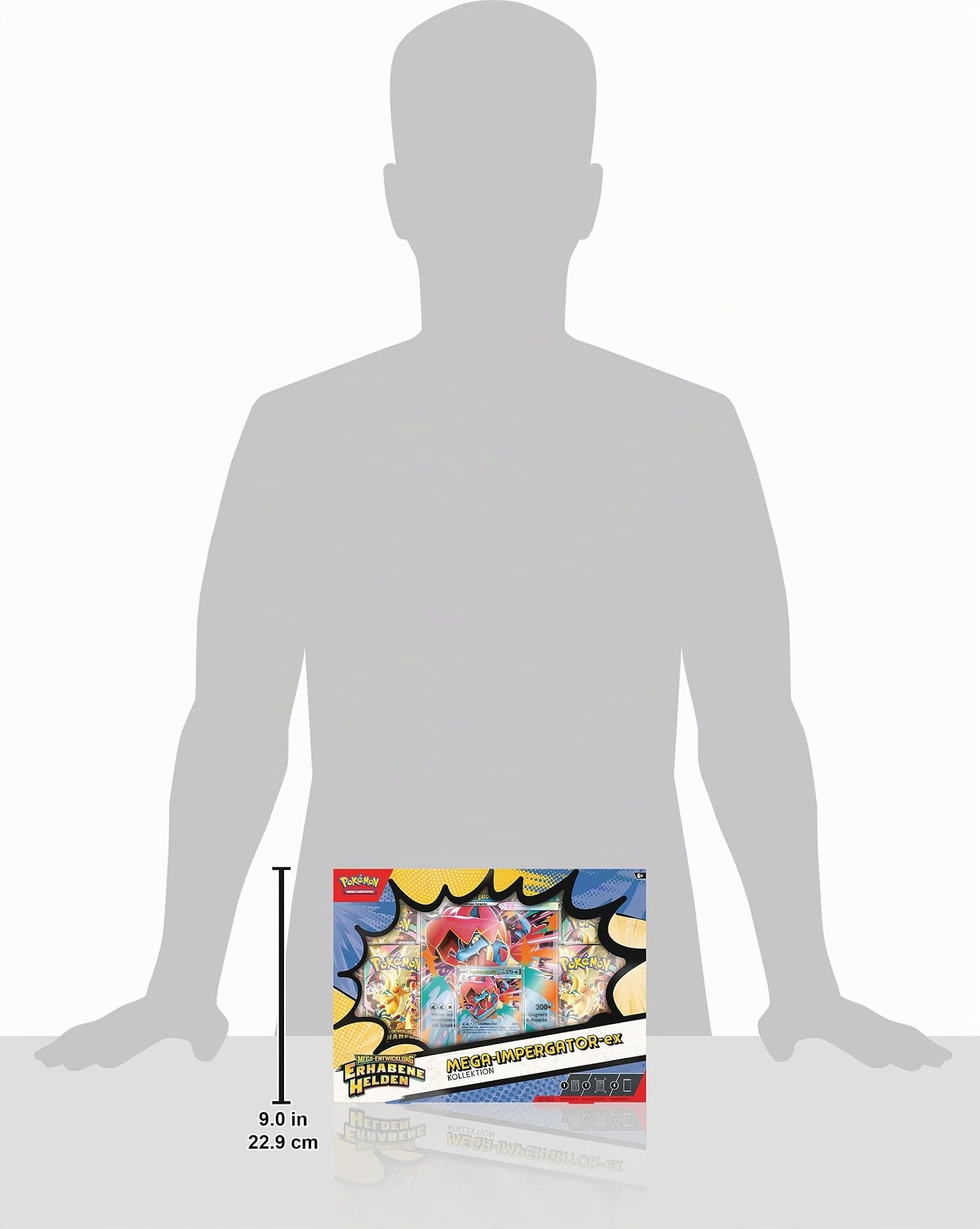Pokémon - Gioco di carte collezionabili: Collezione Mega-Sviluppo – Eroi sublimi: Mega-Impergator-ex (1 carta promozionale olografica, 1 mappa oscillante di grandi dimensioni e 4 boosterpack)